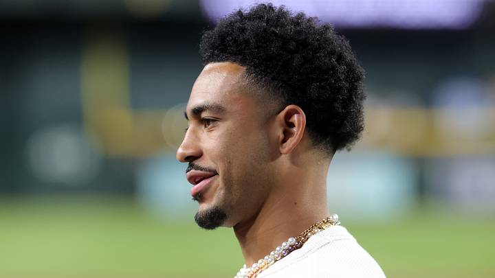 Carolina Panthers quarterback Bryce Young in attendance prior to the Arizona Diamondbacks game Carolina Panthers quarterback Bryce Young in attendance prior to the Arizona Diamondbacks game