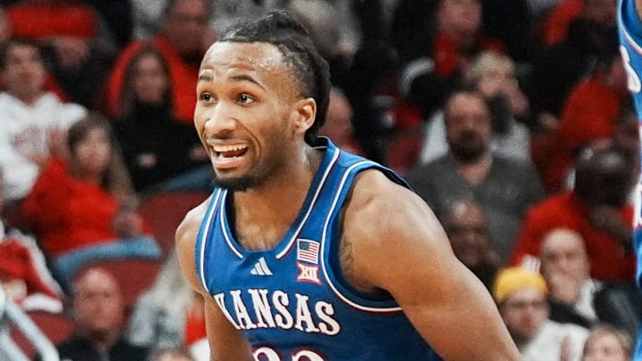 Kansas Jayhawks guard Darryn Peterson (22) scored 26 points as the Jayhawks beat host Louisville 90-82 during an exhibition game at the KFC Yum! Center in Louisville, Kentucky Friday, October 24, 2025. Kansas Jayhawks guard Darryn Peterson (22) scored 26 points as the Jayhawks beat host Louisville 90-82 during an exhibition game at the KFC Yum! Center in Louisville, Kentucky Friday, October 24, 2025.