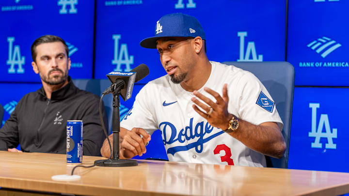 The Los Angeles Dodgers introduce star closer Edwin Díaz after signing him to a huge three-year, $69 The Los Angeles Dodgers introduce star closer Edwin Díaz after signing him to a huge three-year, $69