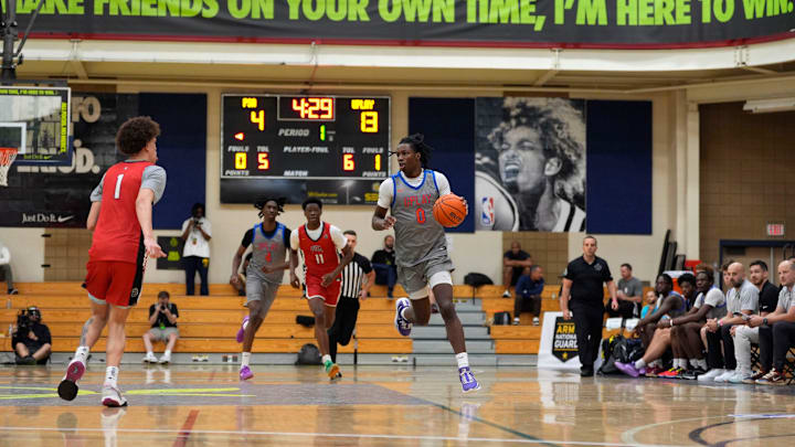 Incoming USF freshman Tristan Beckford (0), shown here last year at the Nike Peach Jam tournament, had a strong showing for Team Canada in the FIBA U-19 tournament.