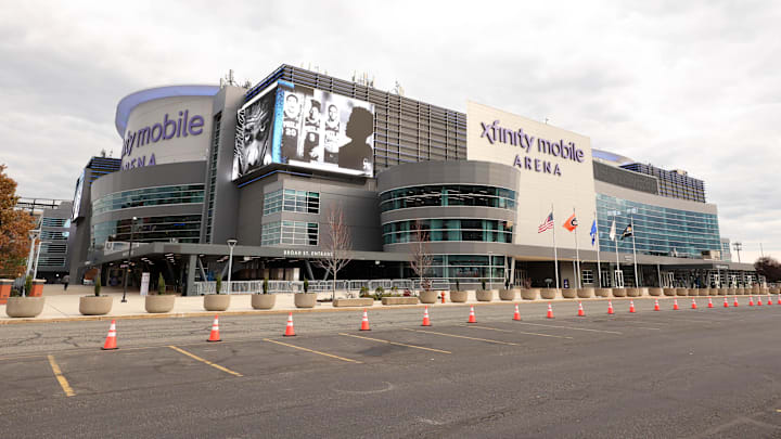 Oct 25, 2025; Philadelphia, Pennsylvania, USA; General view of the exterior of Xfinity Mobile Arena before a game between the Philadelphia 76ers and the Charlotte Hornets. Mandatory Credit: Bill Streicher-Imagn Images Oct 25, 2025; Philadelphia, Pennsylvania, USA; General view of the exterior of Xfinity Mobile Arena before a game between the Philadelphia 76ers and the Charlotte Hornets. Mandatory Credit: Bill Streicher-Imagn Images
