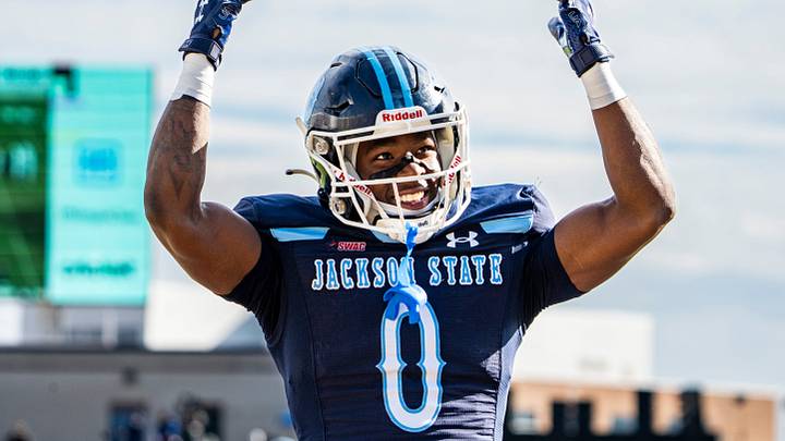 Jackson State running back Travis Terrell Jr. (0) pumps up the crowd. Jackson State running back Travis Terrell Jr. (0) pumps up the crowd.