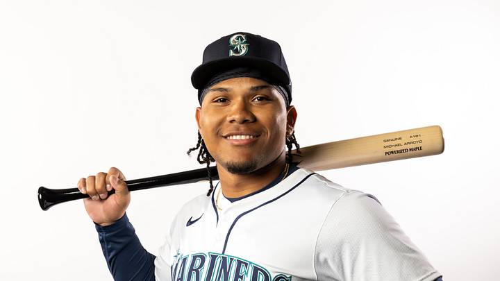 Feb 20, 2025; Peoria, AZ, USA; Seattle Mariners infielder Michael Arroyo poses for a portrait during media day at Peoria Sports Complex. Mandatory Credit: Mark J. Rebilas-Imagn Images Feb 20, 2025; Peoria, AZ, USA; Seattle Mariners infielder Michael Arroyo poses for a portrait during media day at Peoria Sports Complex. Mandatory Credit: Mark J. Rebilas-Imagn Images