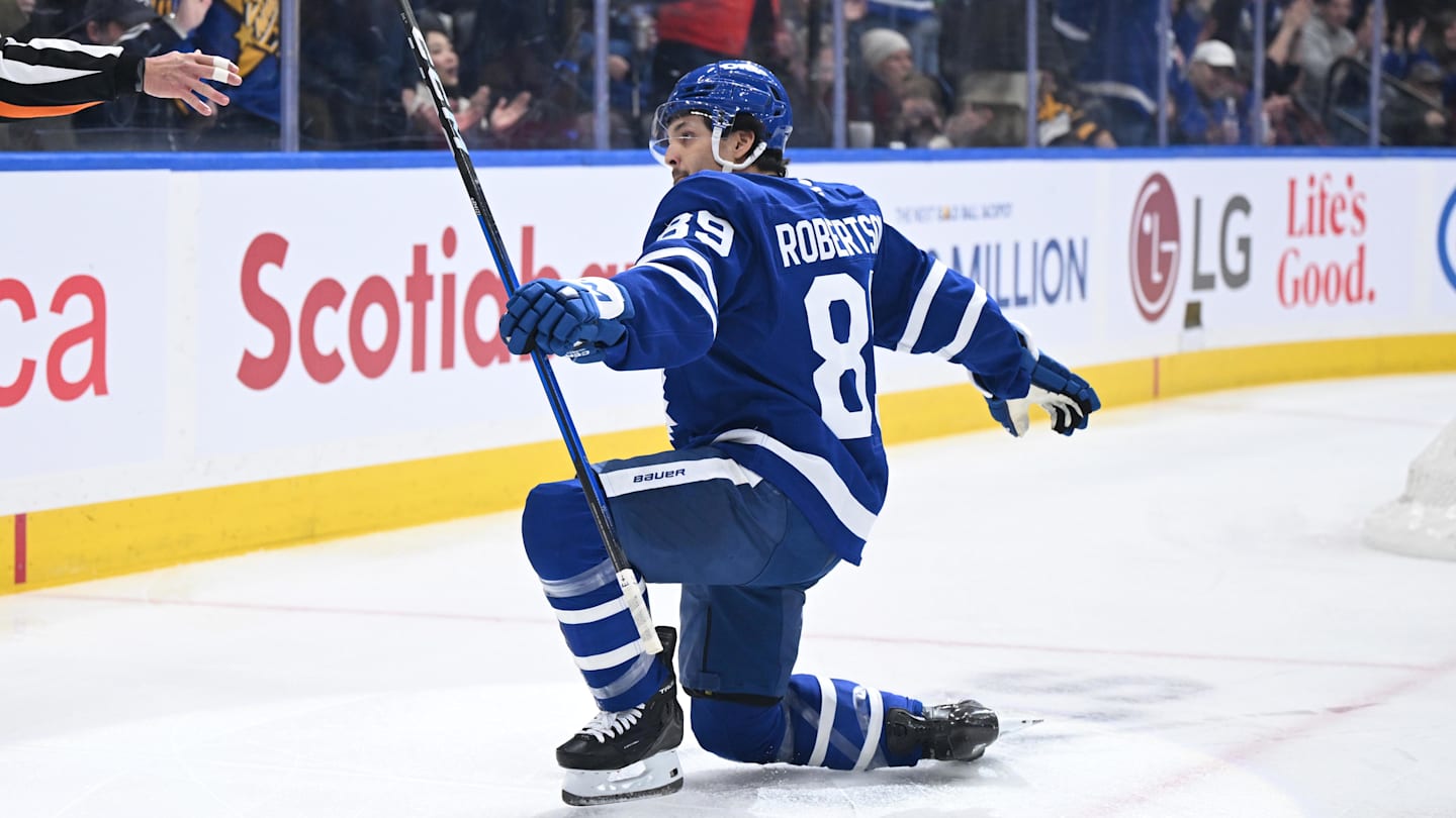 Nick Robertson making his case for more ice time with Maple Leafs