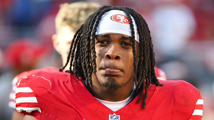 Oct 6, 2024; Santa Clara, California, USA; San Francisco 49ers safety Ji'Ayir Brown (27) after the game against the Arizona Cardinals at Levi's Stadium. Mandatory Credit: Kelley L Cox-Imagn Images