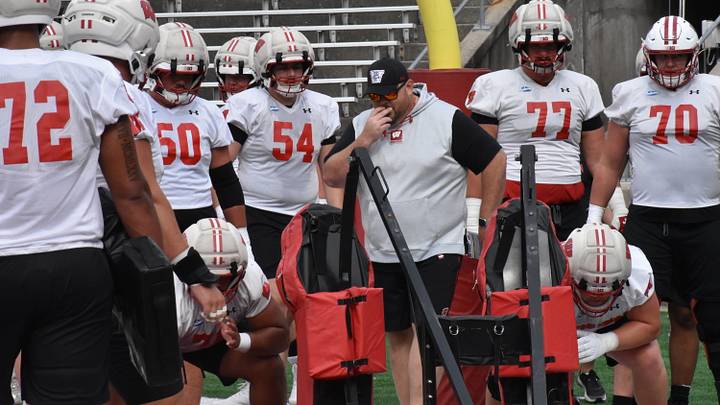 Wisconsin OL coach Eric Mateos. Wisconsin OL coach Eric Mateos.
