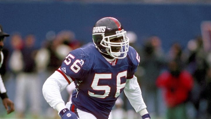 Jan 2, 1994; East Rutherford, NJ, USA; FILE PHOTO; New York Giants linebacker Lawrence Taylor in action against the Dallas Cowboys at Giants Stadium. Mandatory Credit: Photo By Imagn Images Jan 2, 1994; East Rutherford, NJ, USA; FILE PHOTO; New York Giants linebacker Lawrence Taylor in action against the Dallas Cowboys at Giants Stadium. Mandatory Credit: Photo By Imagn Images