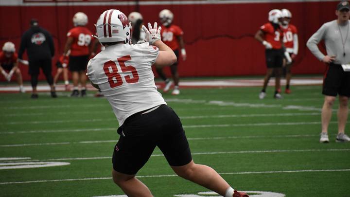 Wisconsin tight end Grant Stec. Wisconsin tight end Grant Stec.