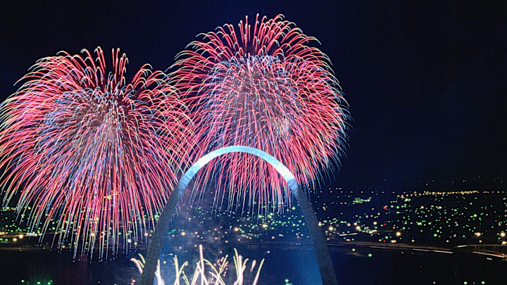 St. Louis Gateway Arch with Fireworks St. Louis Gateway Arch with Fireworks
