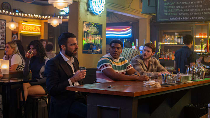 BRILLIANT MINDS -- "The Man Who Can't See Faces" Episode 113 -- Pictured: (l-r) Zachary Quinto as Dr. Oliver Wolf, Spence Moore II as Dr. Jacob Nash, Alex MacNicoll as Dr. Van Markus