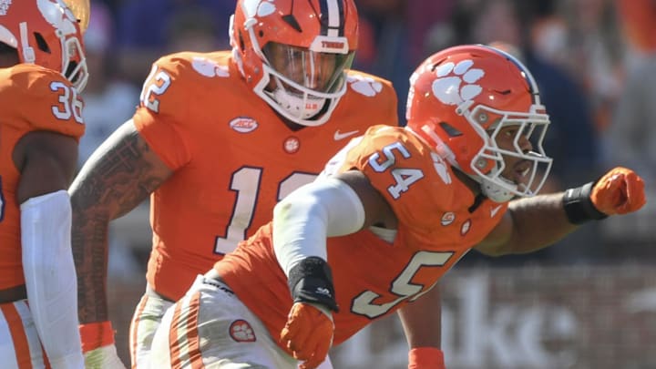 Nov 4, 2023; Clemson, South Carolina, USA;  Clemson Tigers linebacker Jeremiah Trotter Jr. (54)
