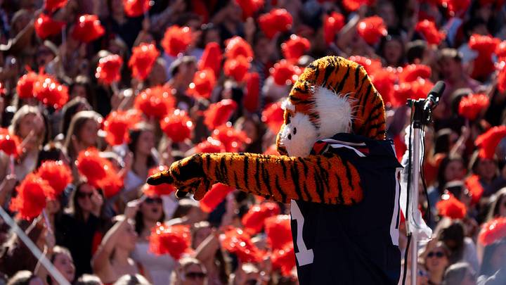 Aubie pumps up the crowd as Auburn Tigers take on LSU Tigers at Jordan-Hare Stadium in Auburn, Ala. on Saturday, Oct. 24, 2026. LSU Tigers defeated Auburn Tigers 38-17. Aubie pumps up the crowd as Auburn Tigers take on LSU Tigers at Jordan-Hare Stadium in Auburn, Ala. on Saturday, Oct. 24, 2026. LSU Tigers defeated Auburn Tigers 38-17.