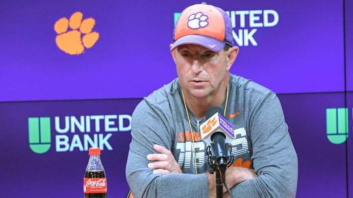 Clemson Head Coach Dabo Swinney speaks with media Clemson Head Coach Dabo Swinney speaks with media