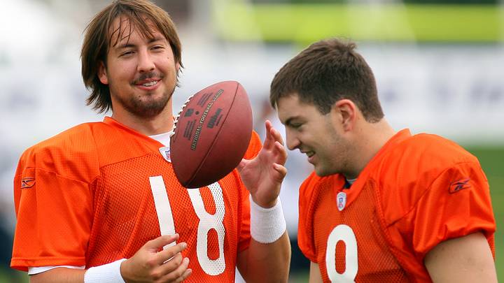 Kyle Orton and Rex Grossman ham it up for the cameras in Bourbonnais as the 2006 run to the Super Bowl was to begin. Kyle Orton and Rex Grossman ham it up for the cameras in Bourbonnais as the 2006 run to the Super Bowl was to begin.