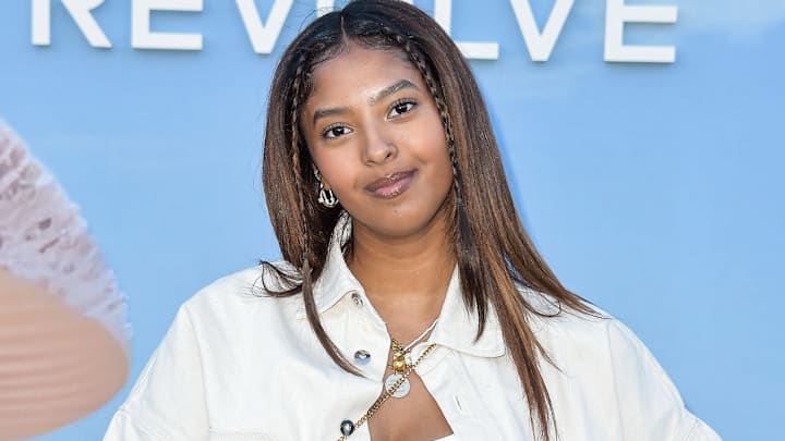 Natalia Bryant arrives at the REVOLVE Festival 2023 celebrating the 20th Anniversary of REVOLVE. Natalia Bryant arrives at the REVOLVE Festival 2023 celebrating the 20th Anniversary of REVOLVE.