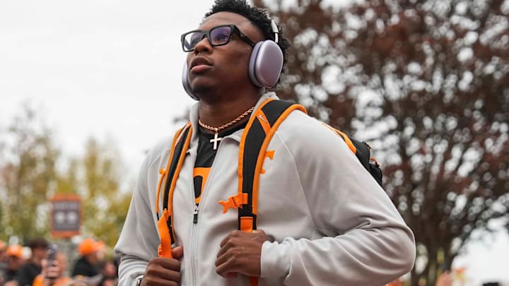 Tennessee CB Colton Hood at the Vol Walk before an NCAA football game between the Tennessee Volunteers and Oklahoma Sooners.