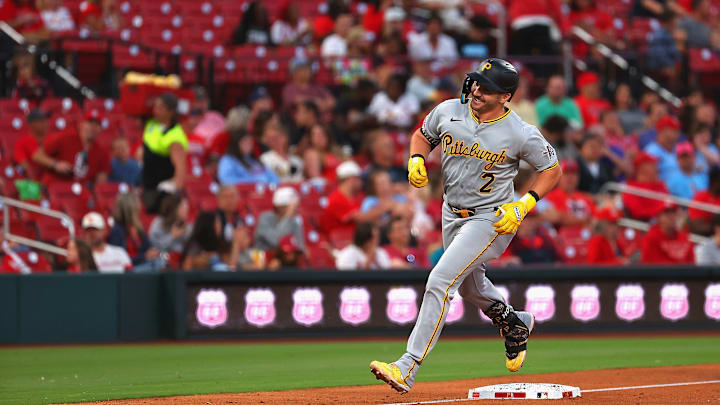 Pittsburgh Pirates slugger Spencer Horwitz rounds the bases versus the St. Louis Cardinals.