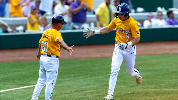 Jake Brown 7, LSU Tigers take on the Tennessee Vols. Sunday, April 27, 2025.