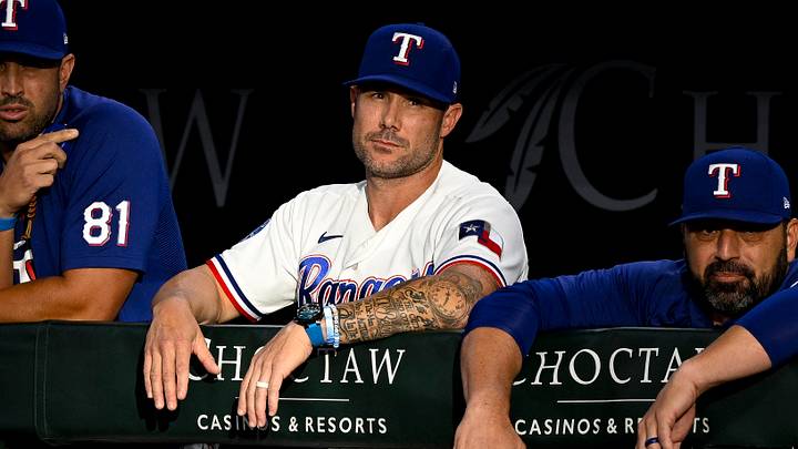 Texas Rangers manager Skip Schumaker. Texas Rangers manager Skip Schumaker.