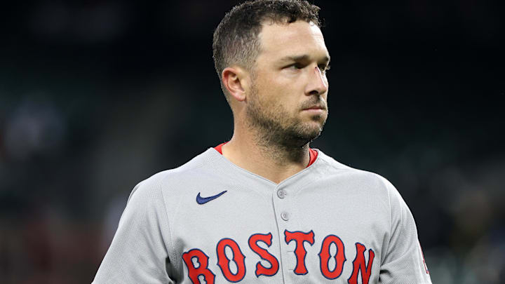 Apr 2, 2025; Baltimore, Maryland, USA; Boston Red Sox third baseman Alex Bregman (2) looks on during the first inning against the Baltimore Orioles at Oriole Park at Camden Yards. Mandatory Credit: Daniel Kucin Jr.-Imagn Images