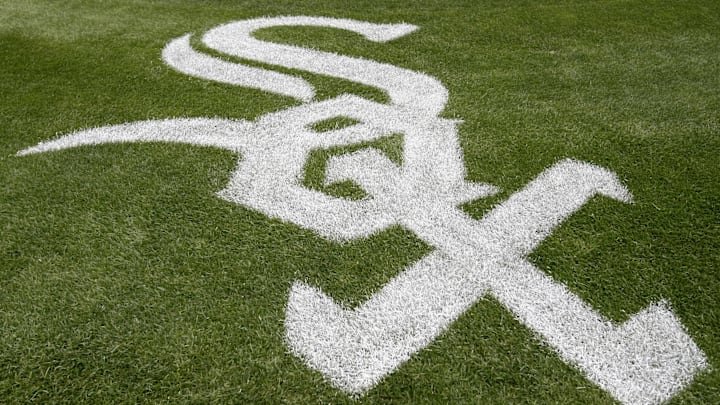 Chicago White Sox logo behind home plate at Rate Field.