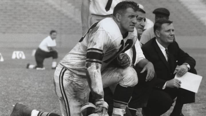 Oct 1, 1961; Los Angeles, CA, USA; FILE PHOTO; Pittsburgh Steelers defensive end Ernie Stautner (70)