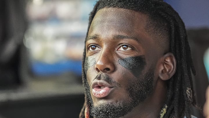 Sep 9, 2024; Cumberland, Georgia, USA; Cincinnati Reds shortstop Elly De La Cruz (44). Sep 9, 2024; Cumberland, Georgia, USA; Cincinnati Reds shortstop Elly De La Cruz (44).