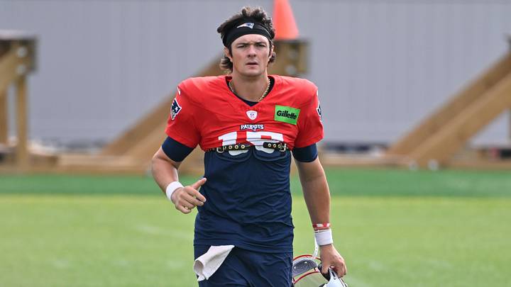 Jul 28, 2026; Foxborough, MA, USA; New England Patriots quarterback Behren Morton (15) walks to practice for training camp at Gillette Stadium. Mandatory Credit: Eric Canha-Imagn Images Jul 28, 2026; Foxborough, MA, USA; New England Patriots quarterback Behren Morton (15) walks to practice for training camp at Gillette Stadium. Mandatory Credit: Eric Canha-Imagn Images