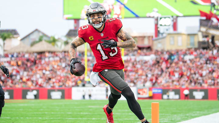 Dec 24, 2023; Tampa, Florida, USA; Tampa Bay Buccaneers wide receiver Mike Evans (13) catches