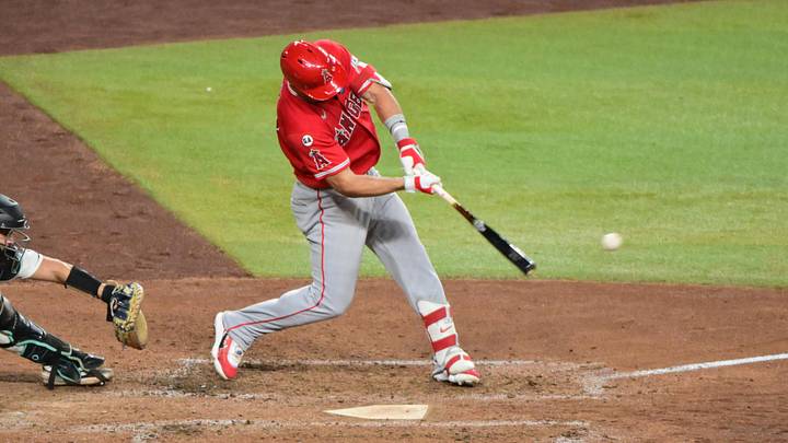 Los Angeles Angels center fielder Mike Trout. Los Angeles Angels center fielder Mike Trout.