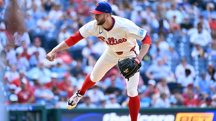 Aug 9, 2026; Philadelphia, Pennsylvania, USA; Philadelphia Phillies pitcher Caleb Kilian (56) throws a pitch during the twelfth inning against the Toronto Blue Jays at Citizens Bank Park. Mandatory Credit: Eric Hartline-Imagn Images Aug 9, 2026; Philadelphia, Pennsylvania, USA; Philadelphia Phillies pitcher Caleb Kilian (56) throws a pitch during the twelfth inning against the Toronto Blue Jays at Citizens Bank Park. Mandatory Credit: Eric Hartline-Imagn Images