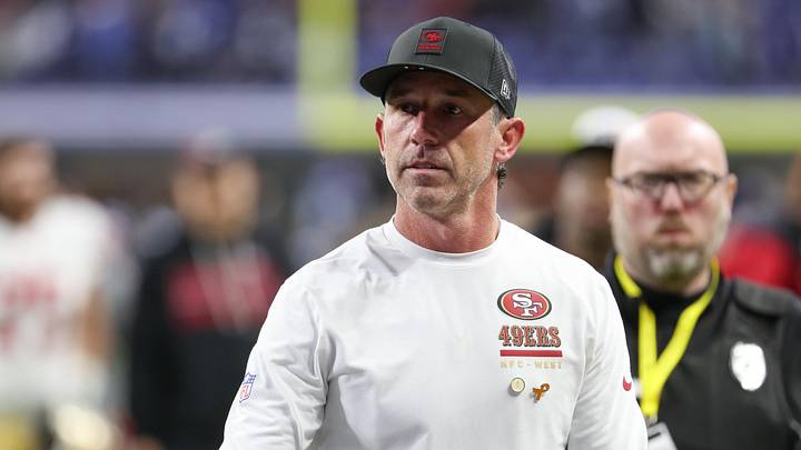 Dec 22, 2025; Indianapolis, Indiana, USA; San Francisco 49ers head coach Kyle Shanahan leaves the field after the game against the Indianapolis Colts at Lucas Oil Stadium. Mandatory Credit: Trevor Ruszkowski-Imagn Images Dec 22, 2025; Indianapolis, Indiana, USA; San Francisco 49ers head coach Kyle Shanahan leaves the field after the game against the Indianapolis Colts at Lucas Oil Stadium. Mandatory Credit: Trevor Ruszkowski-Imagn Images