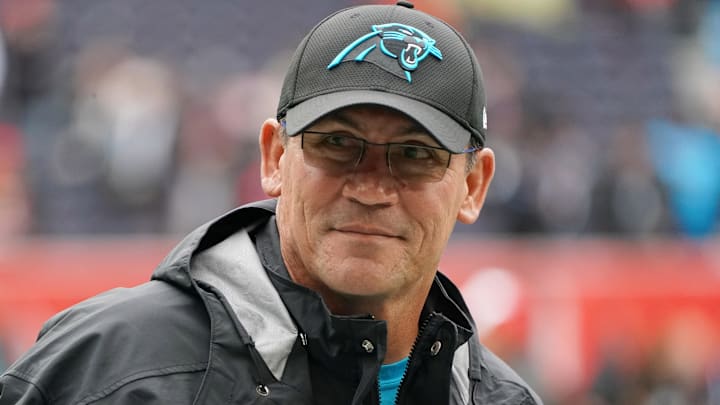 Former Carolina Panthers head coach Ron Rivera before an NFL International Series game against the Tampa Bay Buccaneers at Tottenham Hotspur Stadium.