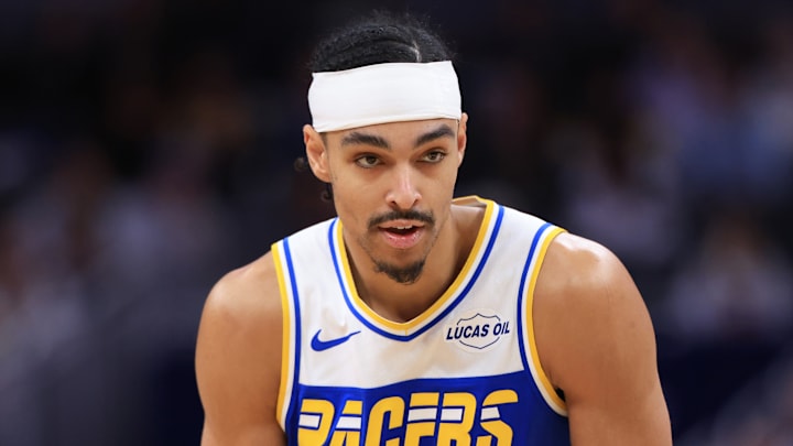 Indiana Pacers guard Andrew Nembhard (2) during a game against the Sacramento Kings.
