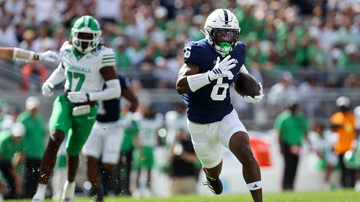 Penn State Nittany Lions wide receiver Koby Howard runs for a touchdown vs. the Marshall Thundering Herd at Beaver Stadium.