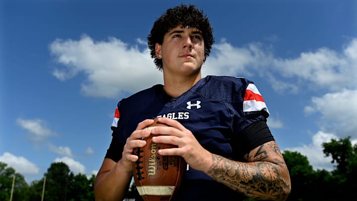Dandy Dozen top football recruit selection for 2025 TSSAA season, Nashville Christian quarterback Jared Curtis Wednesday, June 19, 2025, in Nashville, Tenn. Dandy Dozen top football recruit selection for 2025 TSSAA season, Nashville Christian quarterback Jared Curtis Wednesday, June 19, 2025, in Nashville, Tenn.