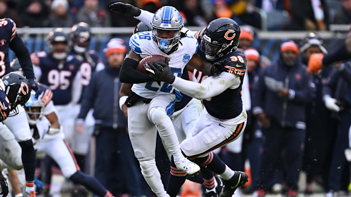 Detroit Lions running back Jahmyr Gibbs (26).