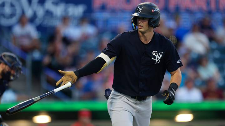 Scranton/Wilkes-Barre RailRiders outfielder Spencer Jones (48) is walked during the first inning of Game 2 of an MiLB International League Championship Series at VyStar Ballpark Wednesday, Sept. 24, 2025, in Jacksonville, Fla. The Jacksonville Jumbo Shrimp defeated the Scranton/Wilkes-Barre RailRiders 6-4, forcing a Game 3 Thursday evening for the championship. Scranton/Wilkes-Barre RailRiders outfielder Spencer Jones (48) is walked during the first inning of Game 2 of an MiLB International League Championship Series at VyStar Ballpark Wednesday, Sept. 24, 2025, in Jacksonville, Fla. The Jacksonville Jumbo Shrimp defeated the Scranton/Wilkes-Barre RailRiders 6-4, forcing a Game 3 Thursday evening for the championship.