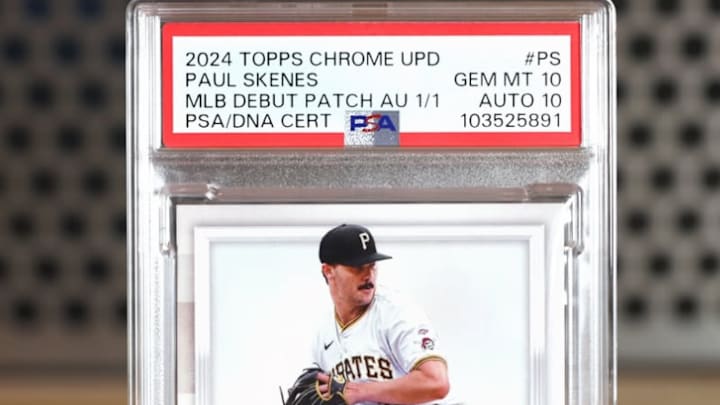 Paul Skenes MLB Debut Patch auto. PSA graded the card 10/10 gem mint. The card will now be auctioned off By Fanatics Collect 