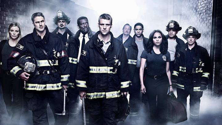 CHICAGO FIRE -- Season: 2 -- Pictured: (l-r) Lauren German as Leslie Shay, Taylor Kinney as Kelly Severide, Yuri Sardarov as Brian Zvonecek ?Otis?, Eamonn Walker as Chief Wallace Boden, Jesse Spencer as Matthew Casey, Christian Stolte as Mouch, Charlie Barnett as Peter Mills, Monica Raymund as Gabriela Dawson, Joe Minoso as Joe Cruz, David Eigenberg as Christopher Herrmann 
