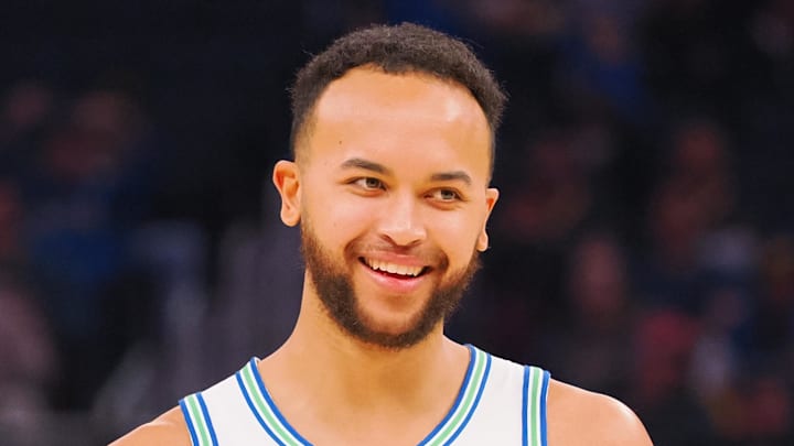 Nov 12, 2023; San Francisco, California, USA; Minnesota Timberwolves forward Kyle Anderson (1) smiles between plays against the Golden State Warriors during the first quarter at Chase Center. Mandatory Credit: Kelley L Cox-Imagn Images Nov 12, 2023; San Francisco, California, USA; Minnesota Timberwolves forward Kyle Anderson (1) smiles between plays against the Golden State Warriors during the first quarter at Chase Center. Mandatory Credit: Kelley L Cox-Imagn Images