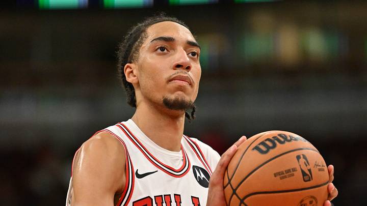 Chicago Bulls forward Noa Essengue (24) takes a free-throw.