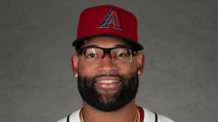 Feb 19, 2025; Scottsdale, AZ, USA; Arizona Diamondbacks pitcher Christian Montes De Oca (80) poses for a portrait for MLB Media Day at Salt River Fields.  Mandatory Credit: Allan Henry-Imagn Images