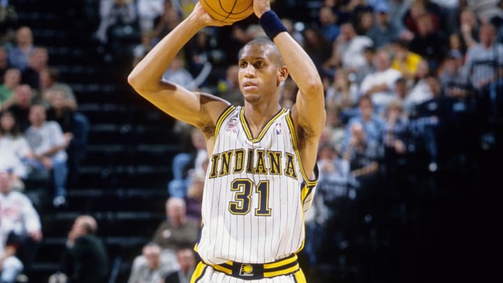 Unknown date; Indianapolis, IN, USA; FILE PHOTO; Indiana Pacers guard Reggie Miller (31) in action at Conseco Fieldhouse. Mandatory Credit: USA TODAY Sports Unknown date; Indianapolis, IN, USA; FILE PHOTO; Indiana Pacers guard Reggie Miller (31) in action at Conseco Fieldhouse. Mandatory Credit: USA TODAY Sports