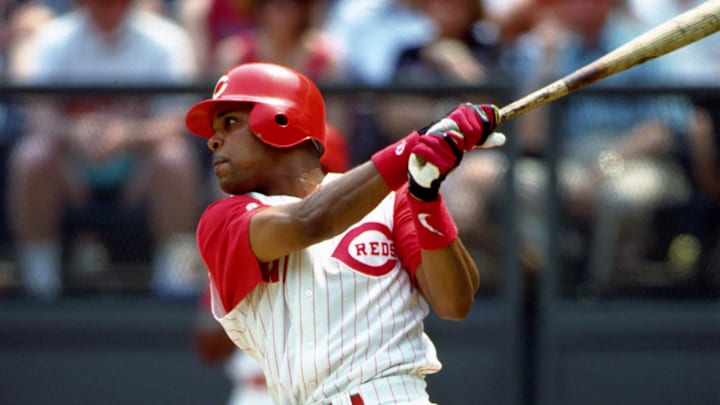 Unknown Date; Cincinnati, OH, USA; FILE PHOTO; Barry Larkin of the Cincinnati Reds in action against the Montreal Expos at Riverfront Stadium  during the 1995 season. Mandatory Credit: Photo By Imagn Images (c) Copyright 1995 Imagn Images