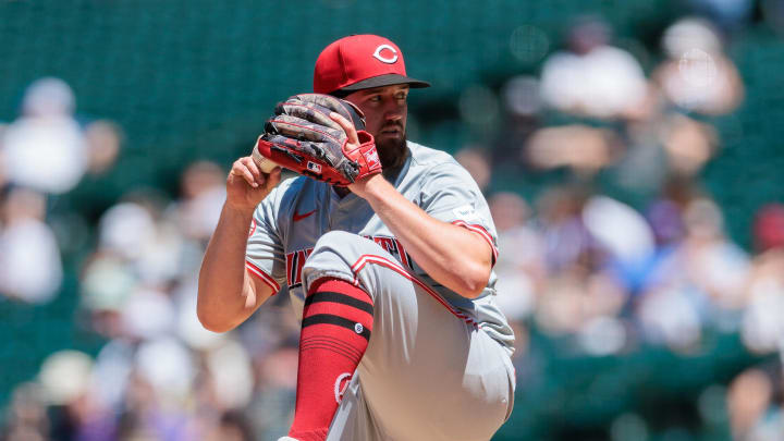 Jun 5, 2024; Denver, Colorado, USA; Cincinnati Reds starting pitcher Graham Ashcraft (51) delivers a pitch during the third inning Colorado Rockies at Coors Field. Mandatory Credit: Andrew Wevers-USA TODAY Sports Jun 5, 2024; Denver, Colorado, USA; Cincinnati Reds starting pitcher Graham Ashcraft (51) delivers a pitch during the third inning Colorado Rockies at Coors Field. Mandatory Credit: Andrew Wevers-USA TODAY Sports