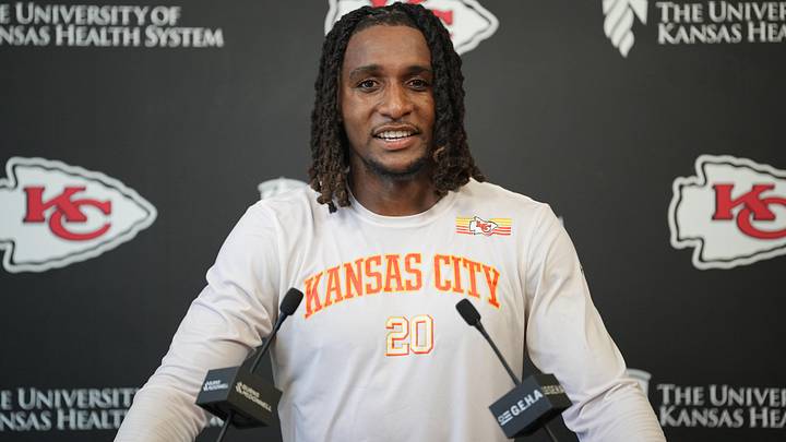 Jun 9, 2026; Kansas City, MO, USA; Kansas City Chiefs defensive back Nohl Williams (20) speaks to media members during a short press conference after the Kansas City Chiefs mandatory mini-camp. Mandatory Credit: Denny Medley-Imagn Images Jun 9, 2026; Kansas City, MO, USA; Kansas City Chiefs defensive back Nohl Williams (20) speaks to media members during a short press conference after the Kansas City Chiefs mandatory mini-camp. Mandatory Credit: Denny Medley-Imagn Images
