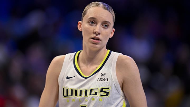 Dallas Wings guard Paige Bueckers (5) during the game between the Dallas Wings and the New York Liberty at College Park Center.