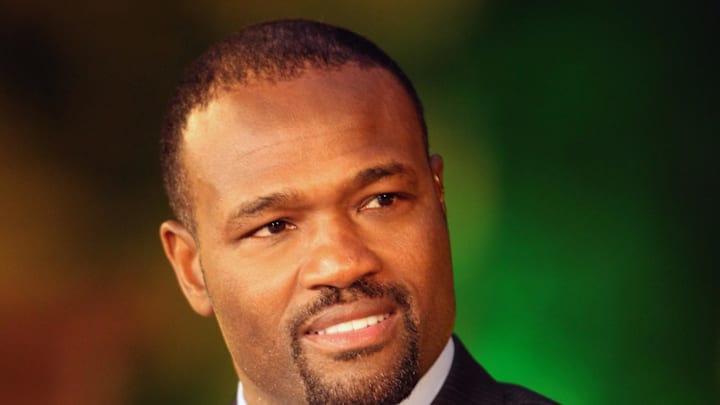 MLB Network reporter Harold Reynolds on set during the MLB winter meetings at Hilton Anatole in 2011.