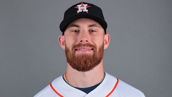 Houston Astros Mike Burrows smiling and posing for a picture